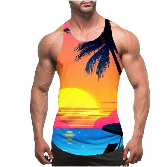 YUGYXL Big and Tall Tank Tops for Men Muscle Fit Sleeveless Athletic Running Gym Workout Tee Tops Outdoor Fashion C Multicolor XXXXL