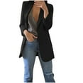 thumbnail image 1 of YUGYXL Black Blazer Cardigan for Women Plus Size Notched Lapel Shrug Open Front Blazers Fall Long Sleeve Suit Jacket Trendy Slim Fit Blazer Jacket Gift for Family, 1 of 6