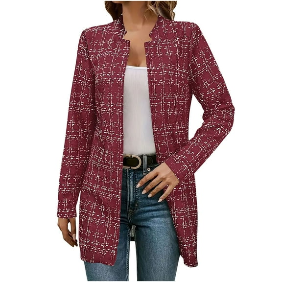 YUGYXL Bomber Jacket Women Textured Lightweight Zip Up Jackets Casual Stand Collar Zipper Coat Fall Fashion Outerwear Top Red M