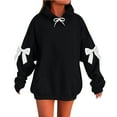 thumbnail image 1 of YUGYXL Bow Sweatshirt Women Oversized Hoodies Y2k Long Sleeve Fleece Lined Sweatshirt with Hood Cute Fall Hoodies with Pockets Black L, 1 of 2
