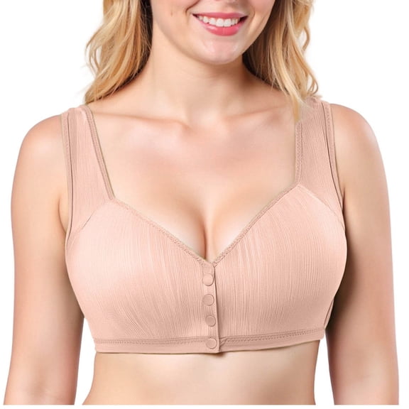 YUGYXL Bras for Women Front Closure Push Up Design Breathable Fabric Comfortable Wireless Enhanced Support Daily Wear Underwear Pink XL