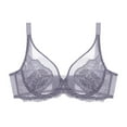 thumbnail image 1 of YUGYXL Bras for Women Lace Unlined Bra See-Through Bralette Breast Minimizer Bras Full Coverage Underwire Bra Purple, 1 of 5