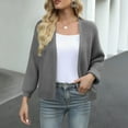 thumbnail image 1 of YUGYXL Cardigan Sweaters for Women Classic Open Front Puff Long Sleeve Knit Cardigan Casual Outwear Dark Gray Free Size, 1 of 2