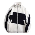 thumbnail image 1 of YUGYXL Casual Fashion Jackets for Men Baggy Baseball Jacket Mock Neck Coats Long Sleeve Coat White Jacket, 1 of 6