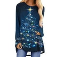 thumbnail image 1 of YUGYXL Christmas Shirts for Women Funny Xmas Long Sleeve Tunic Tops Vintage Christmas Graphic Blouse D Multicolor L, 1 of 5