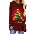 thumbnail image 1 of YUGYXL Christmas Sweaters Women Fleece Lined Long Tunic Sweatshirt Ugly Funny Xmas Crewneck Pullover Tops Holiday Outfits A Multicolor S, 1 of 5