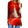 thumbnail image 1 of YUGYXL Christmas Sweaters Women Fleece Lined Long Tunic Sweatshirt Ugly Funny Xmas Crewneck Pullover Tops Holiday Outfits F Multicolor M, 1 of 5