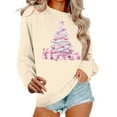 thumbnail image 1 of YUGYXL Christmas Sweatshirt for Women Graphic Crewneck Plus Size Fleece Pullover Xmas Holiday Shirt Tops Khaki L, 1 of 6