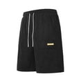 thumbnail image 1 of YUGYXL Corduroy Straight Shorts for Men Elastic Waist Drawstring Comfy Lounge Shorts Golf Shorts with Pockets Black M, 1 of 4
