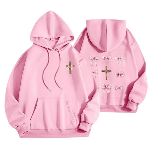 YUGYXL Cute Hoodies for Oversized Graphic Hoodie Womens Fashion Sweatshirts with Hood Fleece Lined Hooded Pullover Pink S