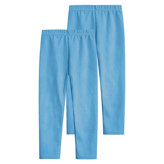 YUGYXL 2PC Children's Stretch Leggings Pants Elastic Waist Soft Lightweight Trousers Casual Solid Color Comfy Long Pants Blue 3 Years