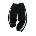 thumbnail image 1 of YUGYXL Boys and Girls Active Sweatpants Quick Dry Stretch Waist Sports Pants Side Stripe Comfy Tapered Pants with Pockets Joggers Pants Black 9 Years, 1 of 4