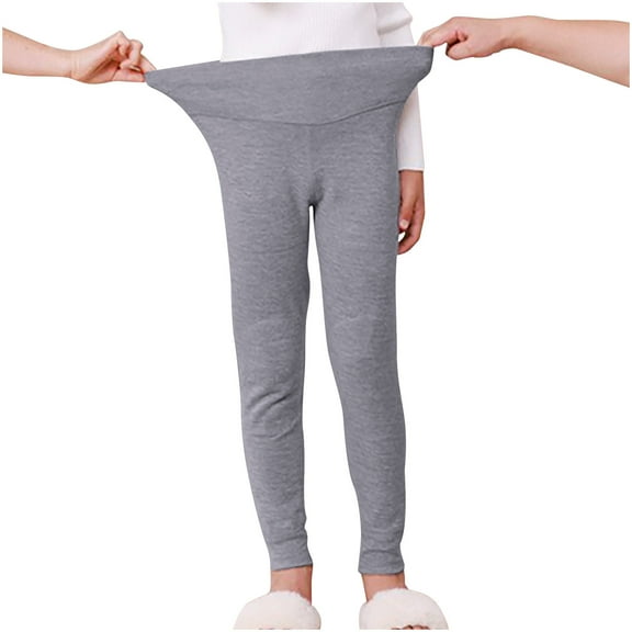 YUGYXL Children's Leggings Pants High Elastic Waist Comfy Long Pants Solid Color Stretch Lightweight Trousers Gray 150