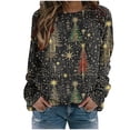 thumbnail image 1 of YUGYXL Christmas Sweatshirts for Women Plus Size Crewneck Long Sleeve Xmas Tree Print Shirts Casual Cute Funny Pullover Tops Multicolor XL, 1 of 7