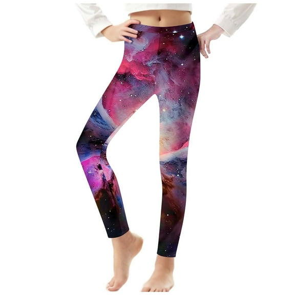 YUGYXL Summer Leggings for Girls Fashion Tie Dye Slim Thin Trousers Elastic High Waist Lightweight Long Pants Going Out Comfy Trouser B Multicolor 4 Years
