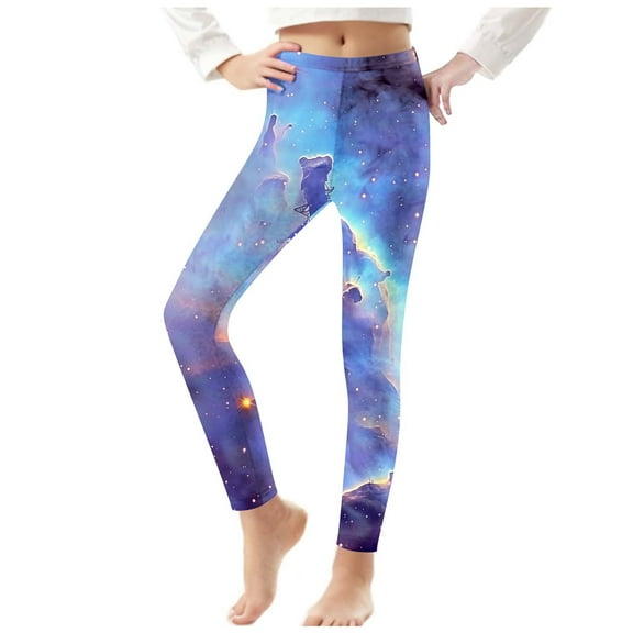 YUGYXL Summer Leggings for Girls Fashion Tie Dye Slim Thin Trousers Elastic High Waist Lightweight Long Pants Going Out Comfy Trouser Multicolor 7 Years