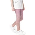 thumbnail image 1 of YUGYXL Girl's Sparkly Leggings Pants Trendy Sequin Printed Long Pants High Stretch Waist Slim Thin Trousers Outdoor School Trouser Pink 5-6 Years, 1 of 4