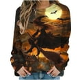 thumbnail image 1 of YUGYXL Halloween Sweatshirts for Women Witch Crewneck T Shirts Fall Cute Pumpkin Graphic Fleece Pullover Tops B Multicolor XXL, 1 of 5