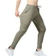 thumbnail image 1 of YUGYXL Mens Thin Sports Pants Big and Tall Drawstring Athletic Pants with Pockets Stretch Waist Long Pants Solid Color Gym Pants Hiking Pants Khaki XXXL, 1 of 9