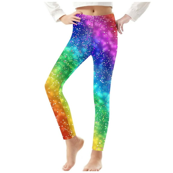YUGYXL Summer Leggings for Girls Lounge Thin Tight Long Pants Tie Dye High Waist Lightweight Comfy Trousers Outdoor Slim Trouser Multicolor 6 Years