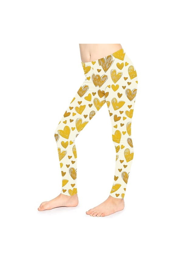 Toddle Girls Legging Pants Lovely Graphic Slim Comfy Lounge Pants High Waist Mosquito Repellent Long Pants Yellow 6 Years