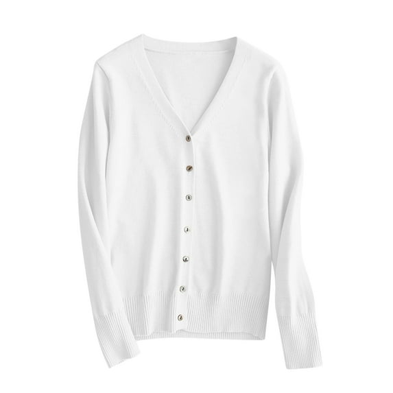YUGYXL Womens Casual Button Down Sweaters Cardigan Fashion Long Sleeve Lightweight Sweater 2025 Fall Winter V Neck Solid Color Tunic Comfy Clothes Going Out Tops