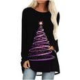 thumbnail image 1 of YUGYXL Womens Fall Fashion Long Sleeve Christmas Pullover Tunic Tops Crewneck Sweatshirt Xmas Printed Holiday Oversized Long Shirts Purple M, 1 of 5
