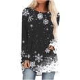 thumbnail image 1 of YUGYXL Womens Long Tunics Tops to Wear with Leggings Long Sleeve Blouses Shirts Black L, 1 of 5