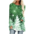thumbnail image 1 of YUGYXL Womens Long Tunics Tops to Wear with Leggings Long Sleeve Blouses Shirts Green XXL, 1 of 5
