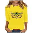 thumbnail image 1 of YUGYXL Womens Lounge 3/4 Sleeve Tshirts Mardi Gras Cute Loose Shirts Summer Crew Neck Lightweight Tunic Tees Carnival Theme Party Comfy Tops Sales, 1 of 5