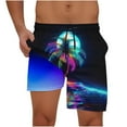 thumbnail image 1 of YUGYXL Double Layer Shorts for Men Colorful Print Summer Shorts Going Out Beach Shorts Drawstring Holiday Shorts Dark Blue XXL, 1 of 9