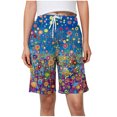 thumbnail image 1 of YUGYXL Drawstring Bermuda Shorts for Women Lounge Print Knee Length Shorts Wide Leg Shorts Holiday Shorts with Side Pockets Multicolor XL, 1 of 6