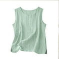 thumbnail image 1 of YUGYXL Dressy Tank Tops for Women Cotton Linen Gauze Shirts Sleeveless Summer Tunic Top Loose Fit Lightweight Casual Blouses Mint Green L, 1 of 5