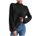 thumbnail image 1 of YUGYXL Fall Sweaters for Women Oversized Chunky Cable Knit Turtleneck Long Sleeve Winter Pullover Sweater Tops Black XXL, 1 of 3