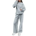 thumbnail image 1 of YUGYXL Fall Sweatsuits Women 2 Piece Outfit Lounge Sets Matching Airport Oversized Sweatshirt Sweatpants Tracksuit Gray L, 1 of 5