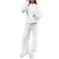 thumbnail image 1 of YUGYXL Fall Sweatsuits Women 2 Piece Outfit Lounge Sets Matching Airport Oversized Sweatshirt Sweatpants Tracksuit White S, 1 of 5