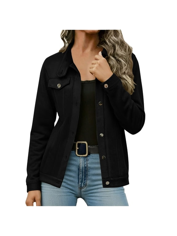 Faux Suede Jacket Women Brown Suede Jacket Faux Leather Jackets Button Down Long Sleeve Cardigan Vintage Black Jackets XL