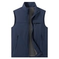 thumbnail image 1 of YUGYXL Fishing Vests for Men with Multi Zipper Pockets Mens Full Zip Up Lightweight Cargo Vest Big Tall Sleeveless Jackets Navy XXXL, 1 of 7