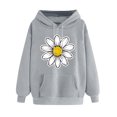 thumbnail image 1 of YUGYXL Flower Graphic Hoodies for Women Fall Drawstring Loose Sweatshirts Winter Drop Shoulders Long Sleeve Hoodie Gray M, 1 of 3