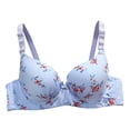 thumbnail image 1 of YUGYXL Flower Printed Bra for Women Daily Gather Seamless Bra Full Coverage Underwear Bras Comfy Breathable Adjustable Bra Purple 38, 1 of 9