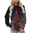 thumbnail image 1 of YUGYXL Funny Ugly Christmas Sweatshirt for Women Santa Print Oversized Pullover Fleece Lined Warm Holiday Tops A Multicolor XXL, 1 of 9