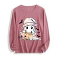 thumbnail image 1 of YUGYXL Halloween Clothes for Women Funny Printed Shirts Spooky Season Tops Long Sleeeve Pullovers Cute Ghost Tee Purple XXL, 1 of 7