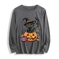 thumbnail image 1 of YUGYXL Halloween Shirts for Women Long Sleeve Tshirts Ghost Spooky Season Graphic Crewneck Sweatshirts Gray S, 1 of 7