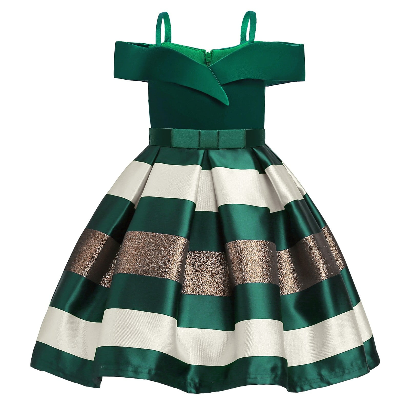 Yugyxl Homecoming Dresses Toddler Baby Girl Striped Off Shoulder Princess Dress Flower Girls Princess Birthday Party Ball Gown December Gift for Baby