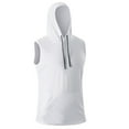 thumbnail image 1 of YUGYXL Hooded Tank Top Men Quick Dry Running Tank Basic Sleeveless Tees with Pockets Athletic Cut Off Shirts Lightweight White S, 1 of 4