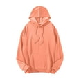 thumbnail image 1 of YUGYXL Hoodies for Men Oversized Fleece Long Sleeve Sweatshirt Solid Casual Drawstring Basic Pullover Tops Fall Clothes Orange XL, 1 of 7