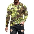 thumbnail image 1 of YUGYXL Long Sleeve Shirts for Men Print Casual Stylish Workout Crewneck Cotton Sweatshirts Loose Fit Pullover Tees Army Green M, 1 of 5