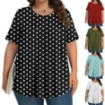 thumbnail image 1 of YUGYXL Loose Short Sleeve Shirts for Women Plus Size Tops Crew Neck Pleated Graphic Tees Lounge Tshirts Light Blue XXXXXL, 1 of 6