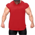 thumbnail image 1 of YUGYXL Men's Bodybuilding Compression Tank Tops Gym Fitness Workout T-Shirts Training Running Cap Sleeve Top Quick Dry Tee Red XXL, 1 of 8
