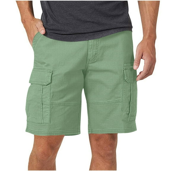 YUGYXL Men's Cargo Shorts Dressy Button Zipper Lightweight Business Shorts Summer Camping Shorts Mint Green XL